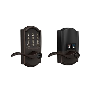 schlage encode smart wifi lock lever handle camelot trim aged bronze
