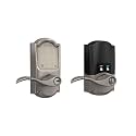 Schlage Encode Smart WiFi Lock, Lever Handle, Camelot Trim, Satin Nickel