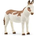 Schleich Farm World American Spotted Donkey Animal Figurine - Highly Detailed and Durable Farm Animal Toy, Fun and Educational Play for Boys and Girls, Gift for Kids Ages 3+, Multicolor, 2.5 inch