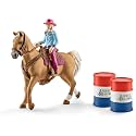Schleich Farm World - Barrel Racing with Cowgirl Playset - Kids 3+ 41417