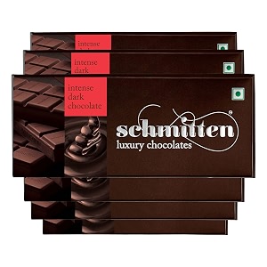 schmitten luxury intense dark chocolate box combo - 6 x 70 grams bars 420 grams  premium gift pack for family and special occasions  made with rich cocoa butter
