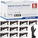 Schneider Black Nitrile Gloves, Gloves Disposable Latex Free, 5-Mil, 1000