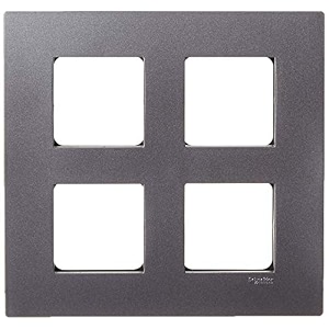schneider electric opale-8 module grid and cover plate - square black graphite pack of 1