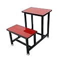SCHOOL FURNITURE Bench Desk School College Tution Home Duel Desk for Students Heavy Duty Frame with ply Board (1, Red, Single Student Bench)