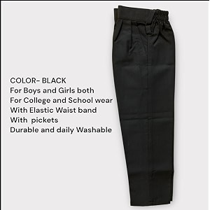 school uniform black trousers for boys and girls formal regular-fit school pants comfortable durable fabric for daily school wear 3-4 years
