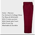 School Uniform Maroon Trousers for Boys and Girls, Formal Regular-Fit School Pants, Comfortable, Durable Fabric for Daily School Wear. 3-4 Years