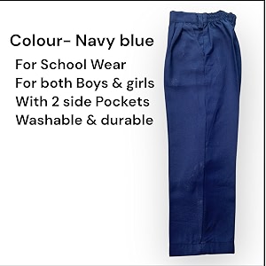 school uniform navy blue trousers for boys and girls formal regular-fit school pants comfortable durable fabric for daily school wear 3-4 years