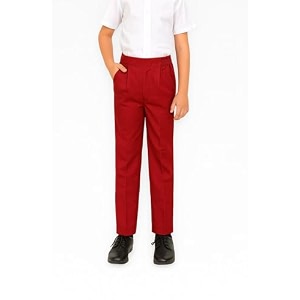 school uniform red trousers for boys and girls formal regular-fit school pants comfortable durable fabric for daily school wear 3-4 years