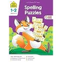 School Zone Spelling Puzzles 1-2 Workbook: 64 Pages, 1st Grade, 2nd Grade, Compound Words, Vowels, Consonants, Pronunciation, Writing, Ages 6 to 8 (I Know It! Book Series)