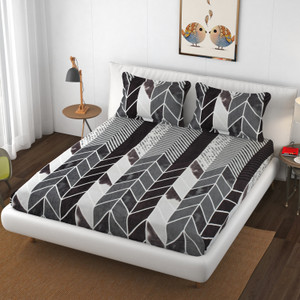 schp velvet woolen double flat 240 tc floral 1 bedsheet with 2 pillow covers b_92