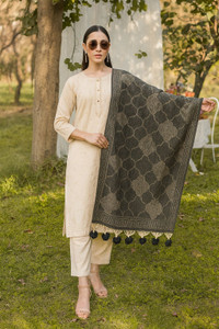 schp wool printed women shawl black