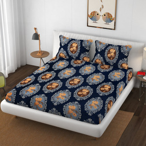 schp woolen velvet double flat 240 tc floral 1 bedsheet with 2 pillow covers b_113