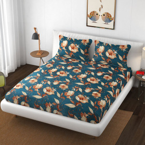 schp woolen velvet double flat 240 tc floral 1 bedsheet with 2 pillow covers