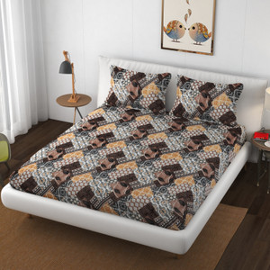 schp woolen velvet double flat 240 tc floral 1 bedsheet with 2 pillow covers b_104