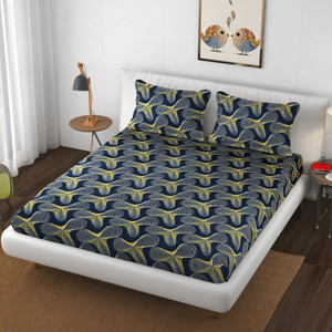 schp woolen velvet double flat 240 tc floral 1 bedsheet with 2 pillow covers b_117