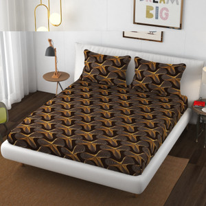 schp woolen velvet double flat 240 tc floral 1 bedsheet with 2 pillow covers b_98