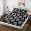 SCHp Woolen, Velvet Double Flat 240 TC Floral 1 Bedsheet with 2 Pillow Covers (B_113)