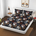 SCHp Woolen, Velvet Double Flat 240 TC Floral 1 Bedsheet with 2 Pillow Covers (B_103)