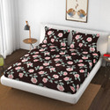 SCHp Woolen, Velvet Double Flat 240 TC Floral 1 Bedsheet with 2 Pillow Covers (B_102)