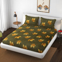 SCHp Woolen, Velvet Double Flat 240 TC Floral 1 Bedsheet with 2 Pillow Covers (B_105)
