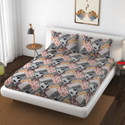 SCHp Woolen, Velvet Double Flat 240 TC Floral 1 Bedsheet with 2 Pillow Covers (B_114)