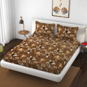 SCHp Woolen, Velvet Double Flat 240 TC Floral 1 Bedsheet with 2 Pillow Covers (B_112)