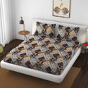 SCHp Woolen, Velvet Double Flat 240 TC Floral 1 Bedsheet with 2 Pillow Covers (B_104)