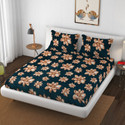 SCHp Woolen, Velvet Double Flat 240 TC Floral 1 Bedsheet with 2 Pillow Covers