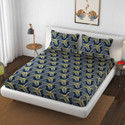 SCHp Woolen, Velvet Double Flat 240 TC Floral 1 Bedsheet with 2 Pillow Covers (B_117)