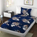 SCHp Woolen, Velvet Single Flat 240 TC Floral 1 Bedsheet with 2 Pillow Covers (B_107)