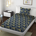 SCHp Woolen, Velvet Single Flat 240 TC Floral 1 Bedsheet with 2 Pillow Covers (B_117)