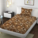 SCHp Woolen, Velvet Single Flat 240 TC Floral 1 Bedsheet with 2 Pillow Covers (B_112)