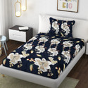SCHp Woolen, Velvet Single Flat 240 TC Floral 1 Bedsheet with 2 Pillow Covers (B_91)