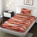 SCHp Woolen, Velvet Single Flat 240 TC Floral 1 Bedsheet with 2 Pillow Covers