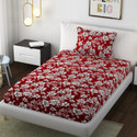 SCHp Woolen, Velvet Single Flat 240 TC Floral 1 Bedsheet with 2 Pillow Covers