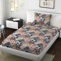SCHp Woolen, Velvet Single Flat 240 TC Floral 1 Bedsheet with 2 Pillow Covers