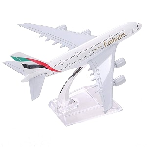 schubert only for display diecast aeroplane scale model size -16 cm x 14 cm air emiratesmulticolor