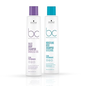 schwarzkopf professional bonacure frizz away shampoo with babassu oil 250ml and bonacure moisture kick shampoo 250 ml