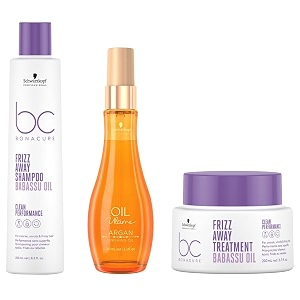 schwarzkopf professional bonacure frizz away shampoo treatment amp ultime argan finishing oil