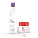 Schwarzkopf Professional Bc Keratin Smooth Perfect Micellar Shampoo, Purple, 250 ml and Bc Peptide Repair Rescue Treatment, Red, 200 ml