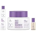 Schwarzkopf Professional Bonacure Frizz Away Shampoo, Treatment &amp; Smoothing Oil, 250 millilitres