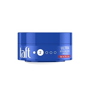 schwarzkopf taft ultra hold 2 hair wax lasts 24 hours with liquid crystal gloss with no stickiness for wet and dry hair hair styling wax for all hair types no greasy residue - 75ml
