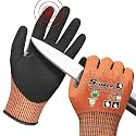 Schwer ProGuard High Level Cut Resistant Work Gloves PR3326 for Extreme Protection, ANSI A9 Cut Gloves with Reinforced Thumb, Non Slip, Breathable, Durable, Touch-screen, Orange 1 Pair（M）