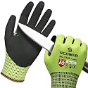 Schwer ProGuard Highest Level Cut Resistant Work Gloves PR3326 for Extreme Protection，ANSI A9 Cut Gloves with Reinforced Thumb, Non Slip, Breathable, Durable, Touch-screen, Yellow1 Pair（S）