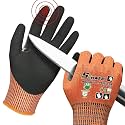 Schwer ProGuard Highest Level Cut Resistant Work Gloves PR3326 for Extreme Protection，ANSI A9 Cut Gloves with Reinforced Thumb, Non Slip, Breathable, Durable, Touch-screen, Orange1 Pair（S）