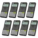 Scientific Calculators Bulk 8 Pack School Supplies, ROATEE 991MS 401 Functions 2-Line Display Desktop Calculator for Student with Sliding Cover, Solar Battery Dual Power for Middle High School Teacher