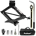 Scissor Jack 3 Ton | Universal | Tire Changing Car Emergency Kit with Drill Adapter, 7 Pcs