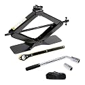 Scissor Jack, Oversized Base, Quick-Lift Screw, Saving Strength Design, Ideal for Auto/Pickup/Truck/SUV/MPV (3Ton Jack + Lug Wrench)