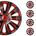 SCITOO Hubcaps Wheel Cover 17" 4 PCS Black & Red