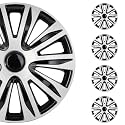 SCITOO Hubcaps Wheel Cover 4 PCS Black &amp; Silver Fit Rim 17